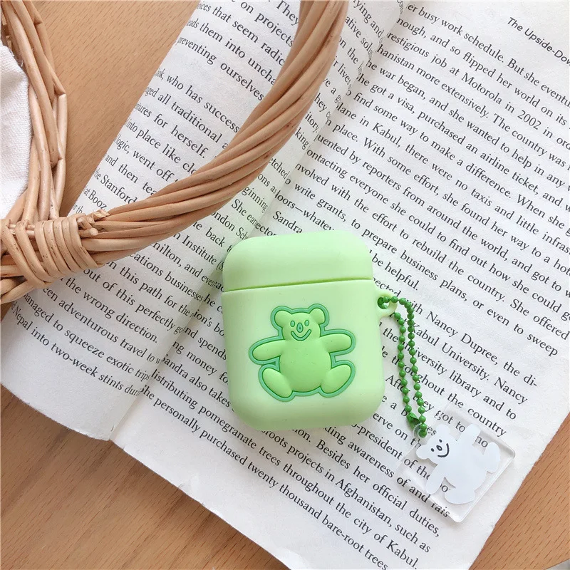 Шнурок с мишкой для funda airpods 2 Чехол 1 мягкие наушники bluetooth наушники для airpod чехол висячий орнамент Koala милый подарок