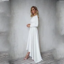 Богемное свадебное платье с длинным рукавом и низким вырезом на спине, элегантные свадебные платья для женщин