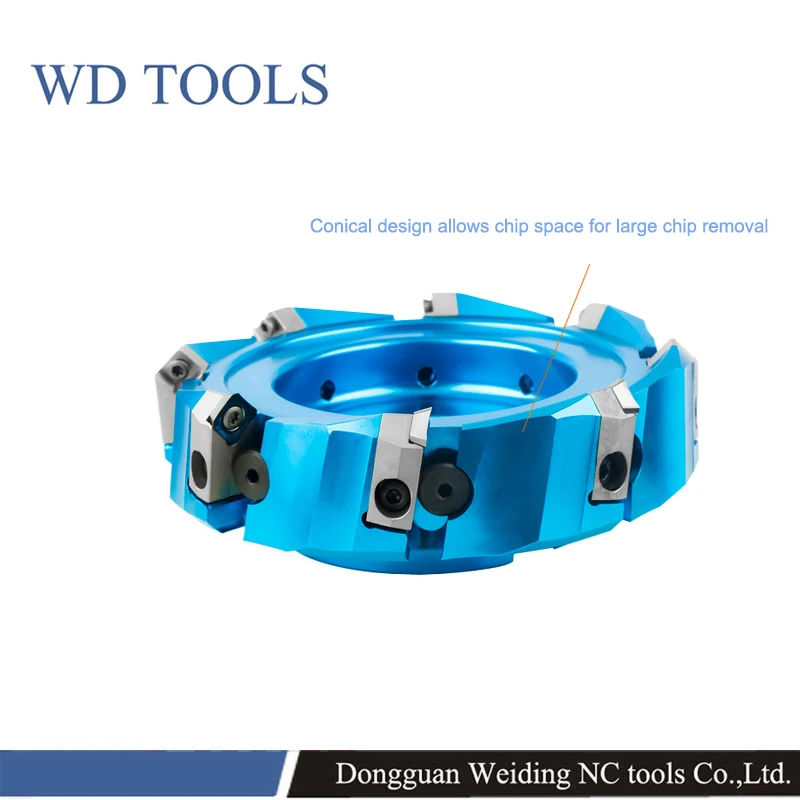 Adjustable light aluminum alloy cutter head KM45 or 400R good quality 80 100 125 face mill milling cutter cnc milling tools