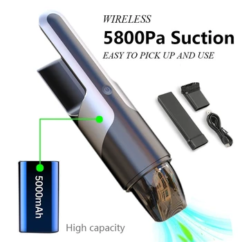 

5800Pa Portable Car Vacuum Cleaner 5000MAH High Capacity Wireless Handheld Vacuum Cleaner Home Desktop Vacuum Cleaner