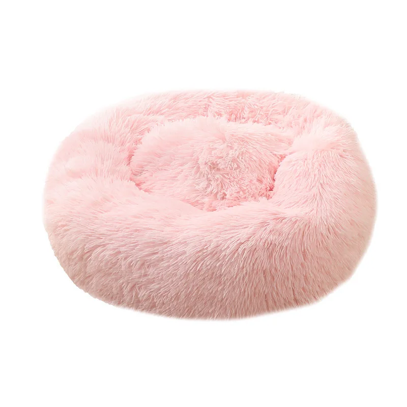  HOOPET Round Plush Cat Bed House Soft Long Plush Cat Bed Round Pet Dog Bed For Small Dogs Cats Nest