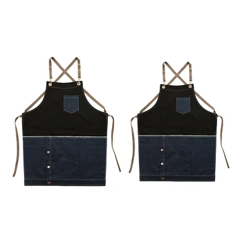 

Children Chef Tool kitchen Aprons for Heavy Duty Thick Water Resistant Washed Canvas with Pockets Work Wear Bib