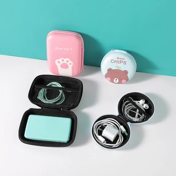 

Cartoon Earphone Storage Bag Portable Cute Earphone Storage Bags Data Line Charger Finishing Package Creative Coin Purse