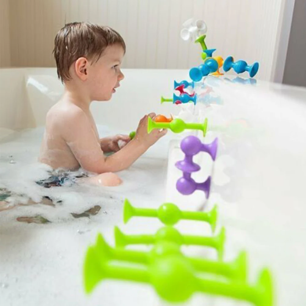 Мягкий силиконовый конструктор Squigz для мальчиков и девочек, детская Строительная игрушка, забавные подарки, мини DIY, домашняя развивающая модель