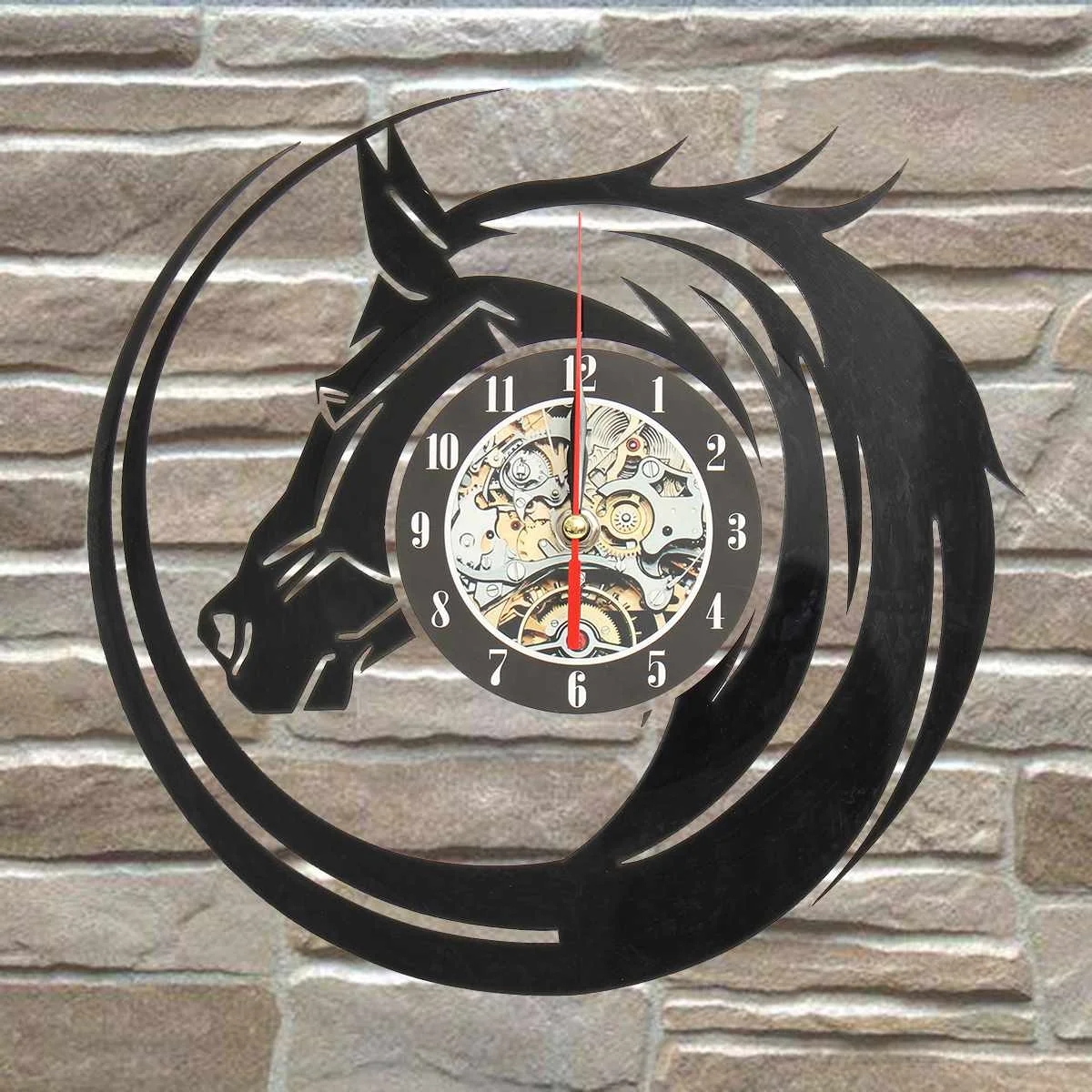 

Modern Horse Pattern Vinyl Records Hanging Clock Figurines Ornaments For Art Shop Office Home Kids Room Decor Crafts Gift New