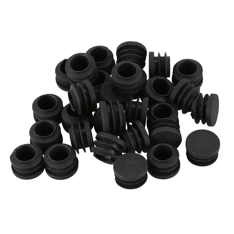 

Promotion! Round Table Chair Leg Tube Pipe Insert End Cap 19mm Dia 30pcs Black