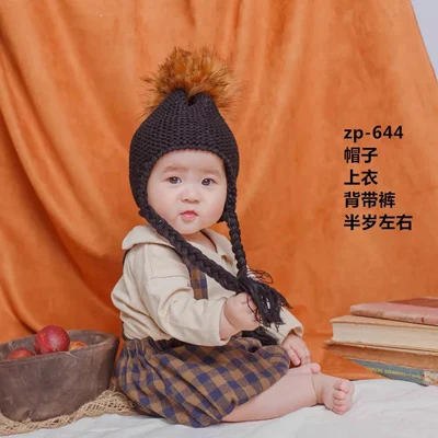 Baby Boy Girl Photo Shoot Hat+Pant Sets Clothes Infant Photography Cartoon Costume Birthday Party Wear Kids Photo Props - Цвет: SS-17