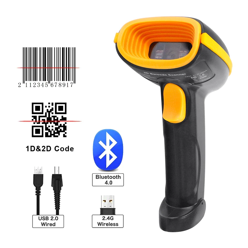 H2WB Bluetooth 1D/2D QR Code Reader for IOS Android Ipad Computer