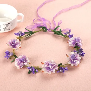 

Princess Birthday Carnival Gift For Women Headdress Garland Headband Hair Accessories Flower Wedding Wreath