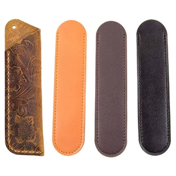 

HOT-4 Pcs Leather Single Pen Sleeve Case Holder, 1 Pcs 16cm & 3 Pcs 15.5cm