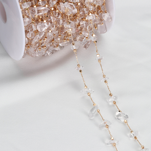 meter Crystal Stone Chain Natural Irregular Gravel Beads Chain for Jewelry Making DIY Necklace Bracelet Findings Free Shipping