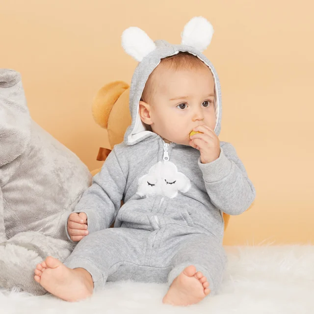 Winter Baby Adorable Cloud Hooded Baby Rompers 2