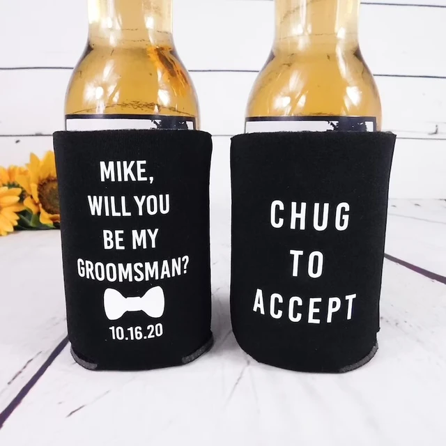 Custom Beer Bottle Insulator Sleeve Personalize With Name or Other Custom  Text Bridesmaid, Groomsmen, Bachelor and Bachelorette Gifts 