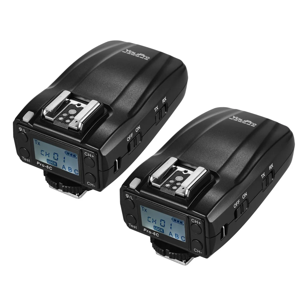 YouPro Pro-6C 2,4G Беспроводной E-TTL 1/8000S HSS Flash Trigger Transmitter приемник для цифровой однообъективной зеркальной камеры Canon EOS 7D2 5D3 5DR 5DRS 70D 80D 6D и т. д