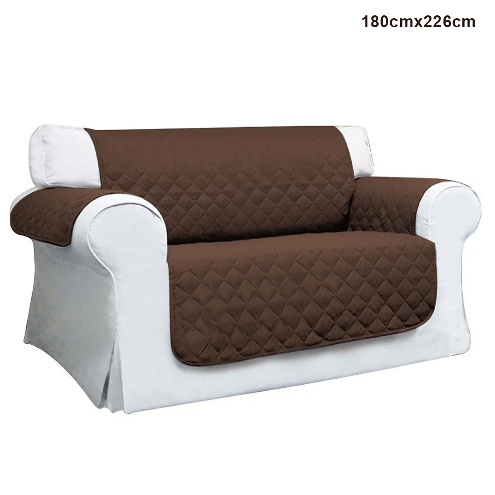 Стеганый диван подлокотник кресло набор ПЭТ протектор скольжения чехол мебель подушки броски NIN668 - Цвет: 180cmx226cm brown