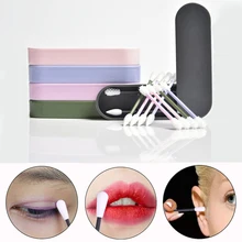 2 шт многоразовые ватные палочки для чистки ушей силиконовые моющиеся тампоны для макияжа палочки Coton Tige reutilable Herbruikbare Wattenstaafjes