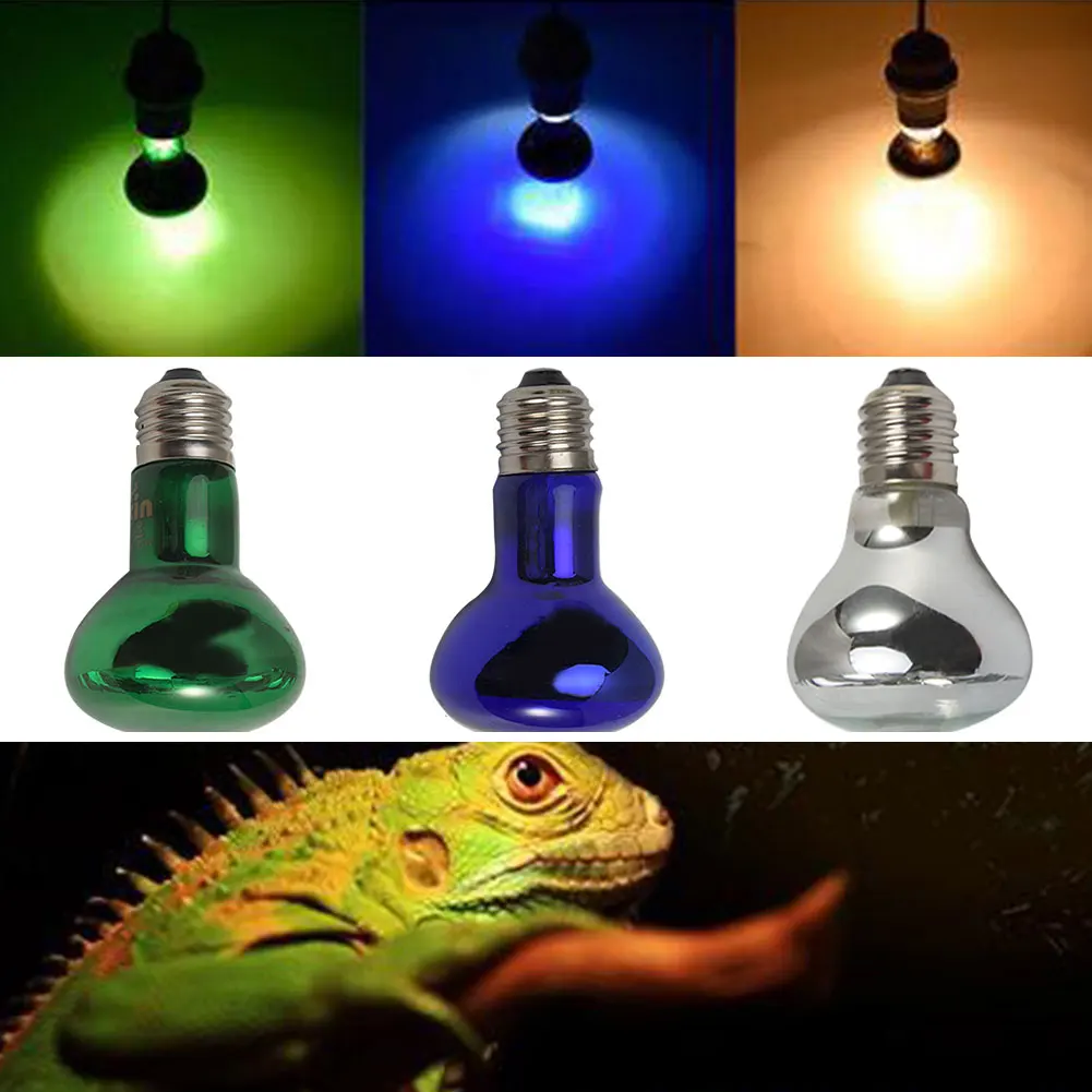 Foco de base E27 para reptiles, lámpara foco de calor para reptiles, lámpara foco iluminación, animales, calor térmico cálido, 25W/50W/75W/100W