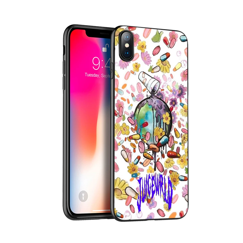Черный чехол ТПУ для iphone 5 5s se 6 6s 7 8 plus x 10 чехол силиконовый чехол для iphone XR XS 11 pro MAX чехол Juice WRLD