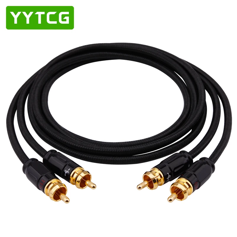 Посеребренный Hi Fi RCA кабель YYTCG G2S end подпись 6N OFC 2RCA соединительный с позолоченным