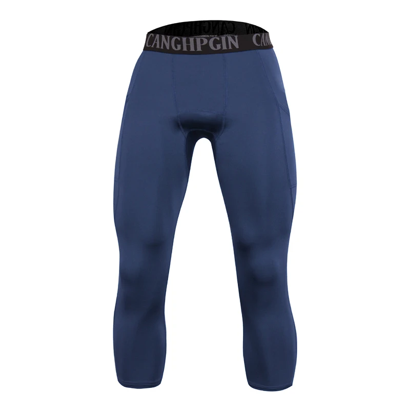 Men Quick Dry Gym Fitness Capris Leggings Compression Running Tights Jogging Exercise Workout Sportswear Pants 3/4 Personalized mens sports pants,jiu jitsu tights
