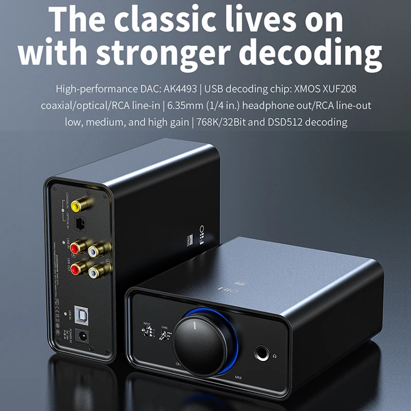 Najtaniej FiiO K5 Pro Audio HiFi AK4493 Deskstop wzmacniacz lampowy wzmacniacz DAC z RCA 6.35 3.5mm wyjście USB B OPT COAX wejście RCA 768 K 32Bit DSD512