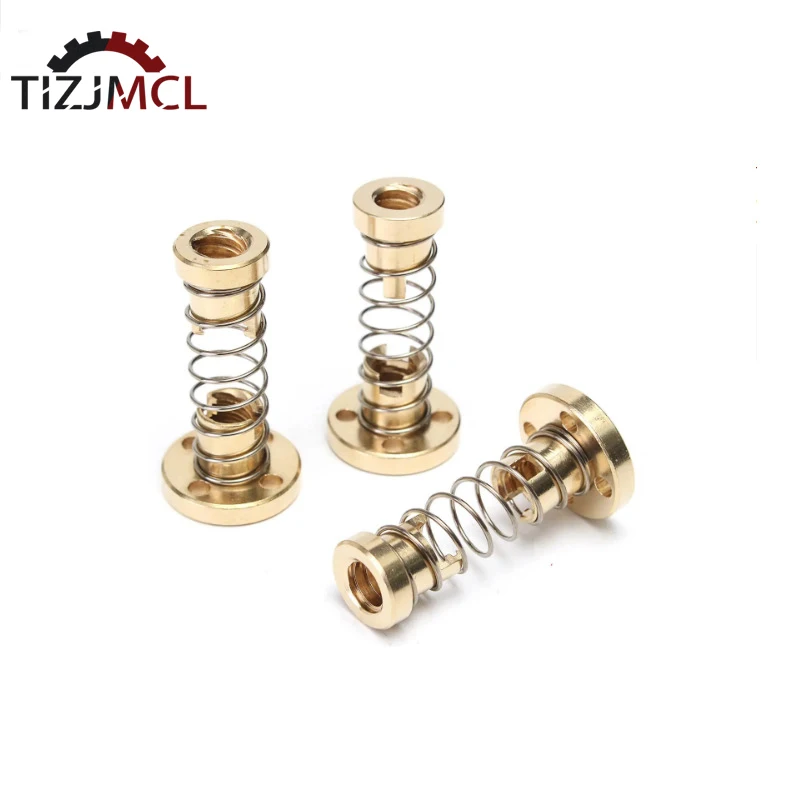 T8 Lead Screw Anti Backlash Spring Nut Loaded Elimination Gap Nut 2mm 4mm 8mm For Acme Threaded Rod DIY CNC 3D Printer Parts lead screw