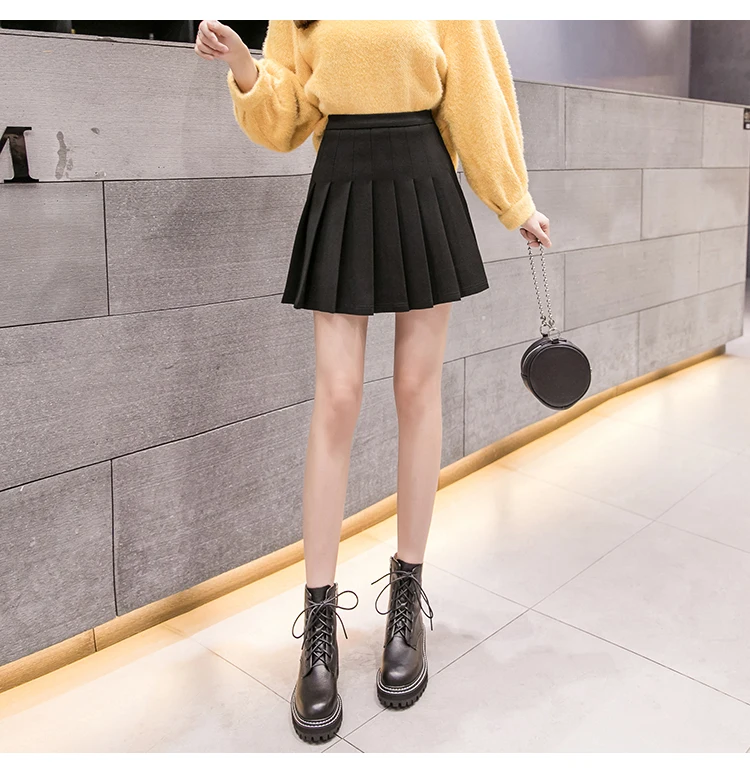 Faldas mujer moda юбки женские s мини юбки женские модные зимние повседневные плиссированные юбки с высокой талией 7745 50
