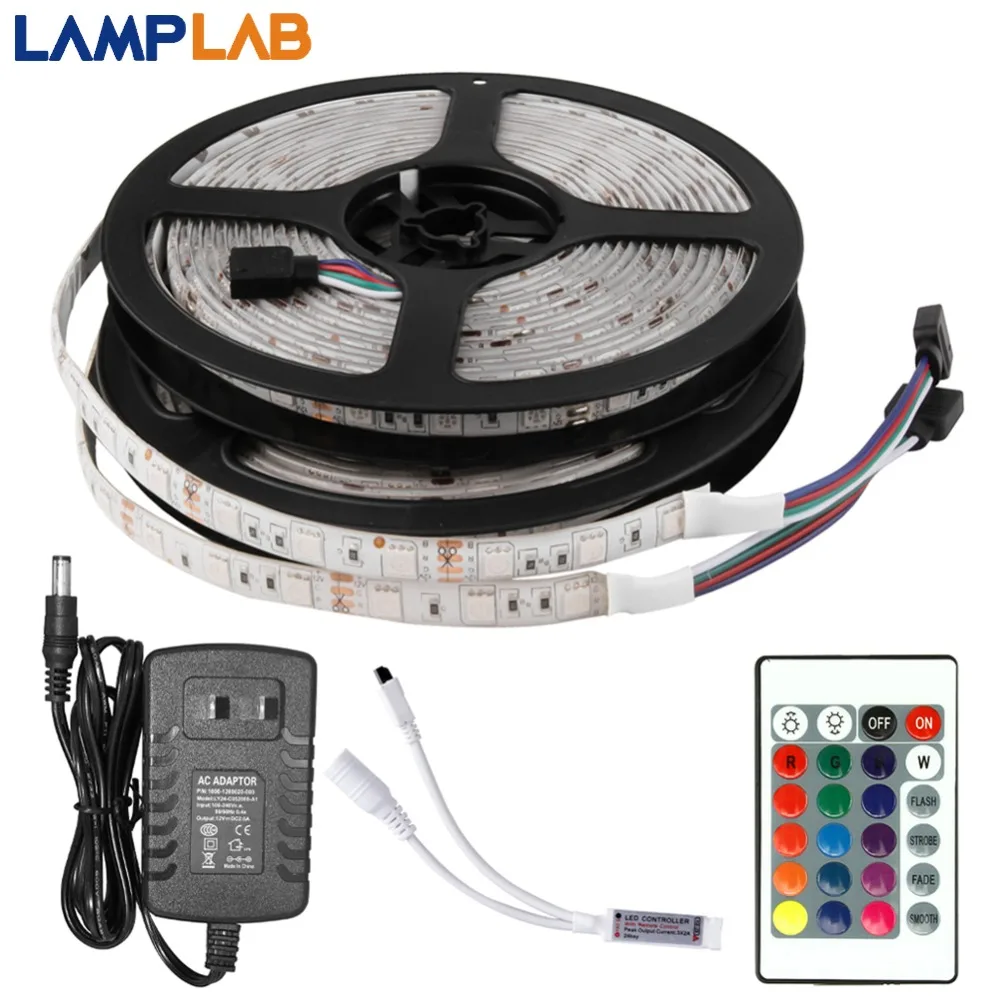 Светодиодная лента 12 В постоянного тока гибкая светильник одная RGB SMD 2835 5050 пульт