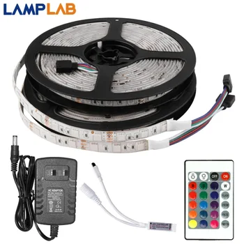 

DC 12V LED Strip Light Flexible Diode Ribbon Tape RGB SMD 2835 5050 44Key Power Remote 5M 10M 15M Full Set Waterproof Lighting