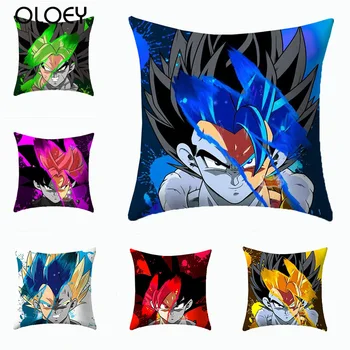 

Japanese Anime Dragon Ball Series Polyester Cushion Cover Bedroom Home Office Decoration Anime Cartoon Cushion Cover 45cmx45cm .