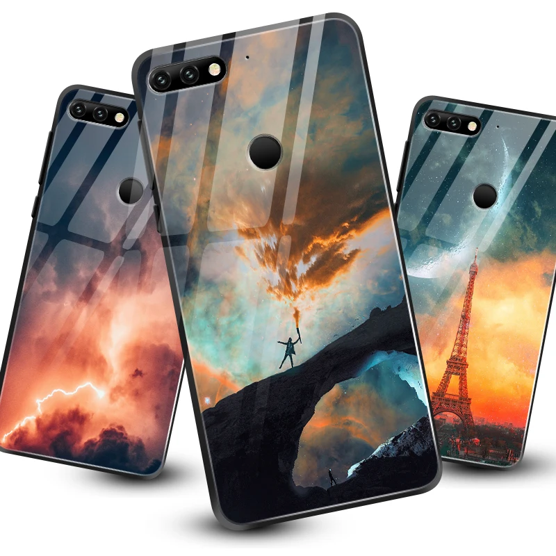 Роскошные закаленное Стекло чехол для Huawei Honor 6X 7A 7C 7X 8A 8X 9Lite Y6 Y9 Y7 премьер-профессионал Magic2 мечта полной защиты оболочки