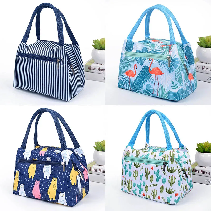Flamingo Picnic font b Bags b font Women Lunch Box Portable Insulated Thermal font b Cooler