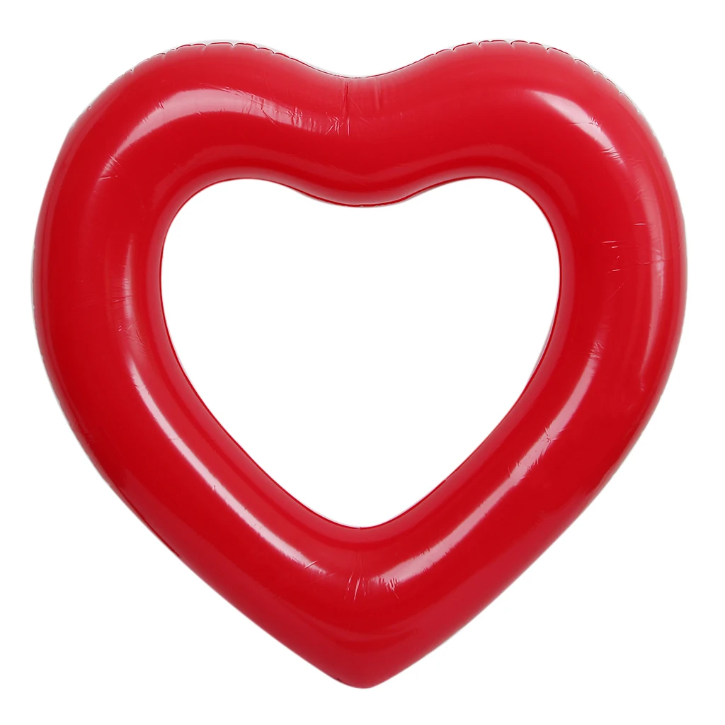 Inflatable Red Heart Water Float Raft Summer Swimming Pool Lounge Patch Kit