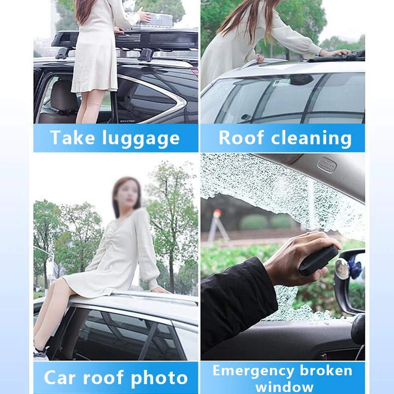 Foldable Car Door Step Auxiliary Pedal Foot Pegs Easy Latch Hook Safety Hammer Auto Rooftop Luggage Step Footrest for Jeep Cars car accessories car pedals car roof rack step
