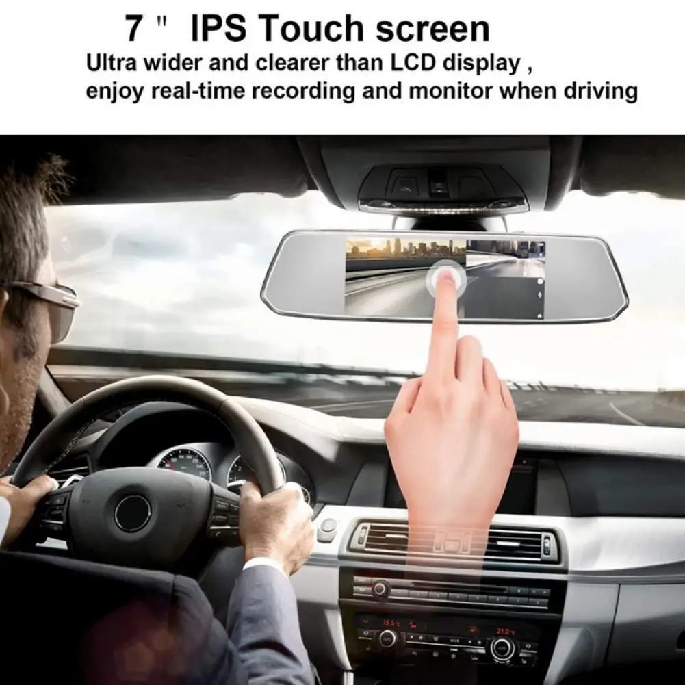 1 Set Great Car Recorder Multi-function Car DVR Glass Mirror Parking Monitor Dual Camera DVR Backup Camera Auto Accessories