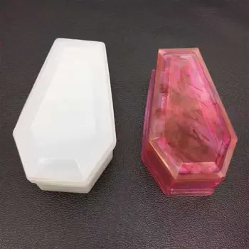 

DIY Crystal Epoxy Mold Storage Box Molds Dark Vampire Coffin High Mirror Crafts Making Mould Y4QB