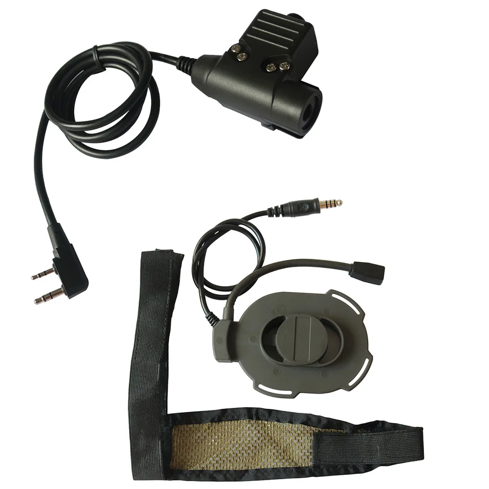 Tactical headset Adjustable Harness Military Airsoft Paintball Hunting Sniper Bowman Elite II Headphones + U94 PTT Kenwood Plug