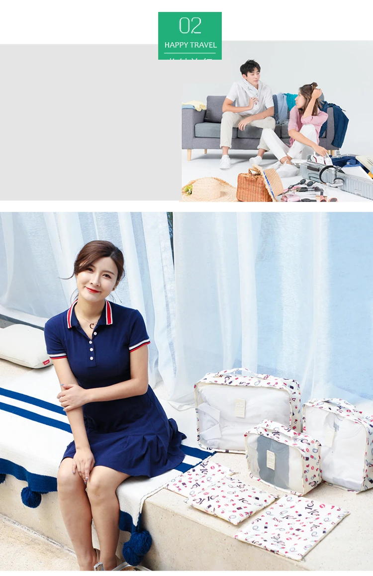 Travel Organizer Storage Bags Portable Luggage Organizer Clothes Tidy Pouch Suitcase Packing Laundry Bag Storage Case 6pcs/set