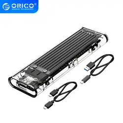 ORICO – boîtier M.2 pour disque dur NVME PCIE NGFF SATA M/B, 10Gbps, Transparent 