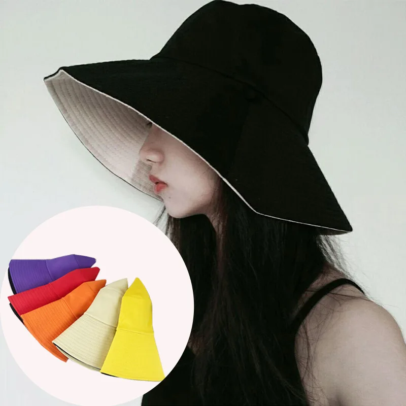

Double-sided Hat Solid Color Fisherman Hat men's And Women's Sun Visor Double-sided Fisherman Hat Summer Panama Fisherman Hat
