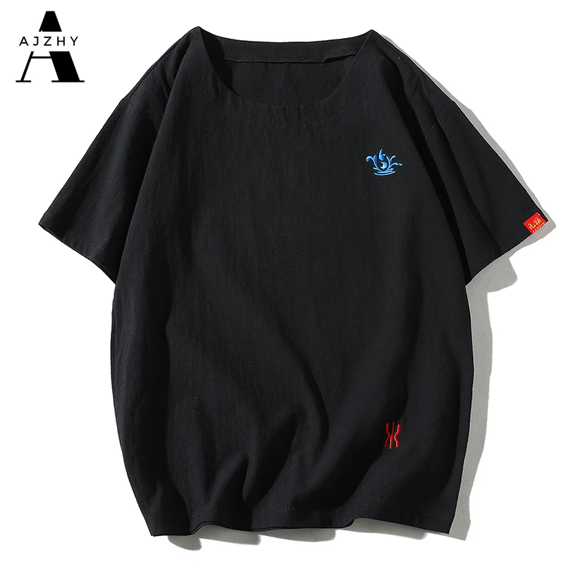 

Black Funny Embroidery Pattern Fitness Tshirt Men White Oversized Hip-hop Casual T-shirt Male Summer Streetwear Harajuku T Shirt