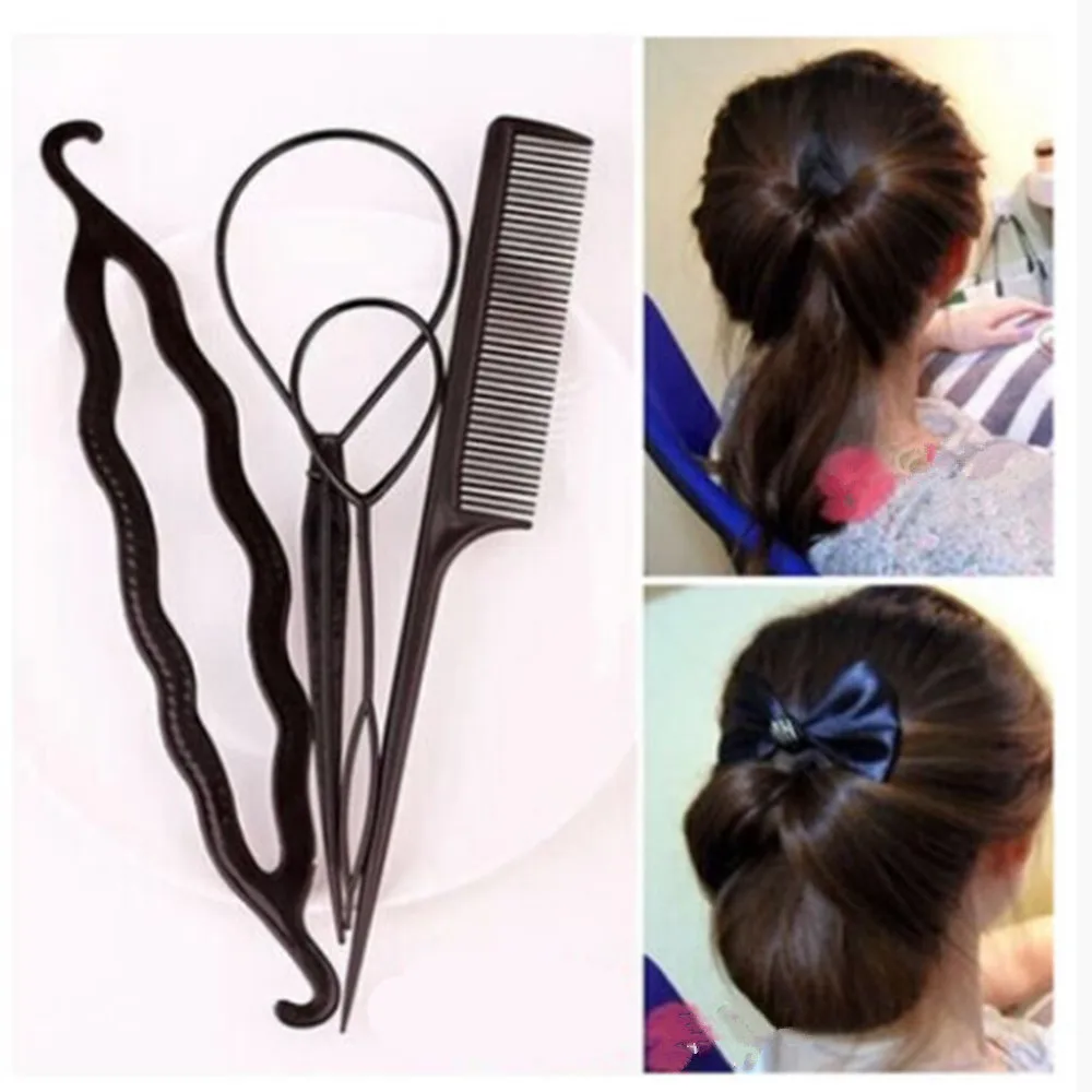 wedding hair clips 4pcs Girls Hair Styling Clip Stick Bun Maker Braid Tool 6 Color Optional A88 hair bow for ladies