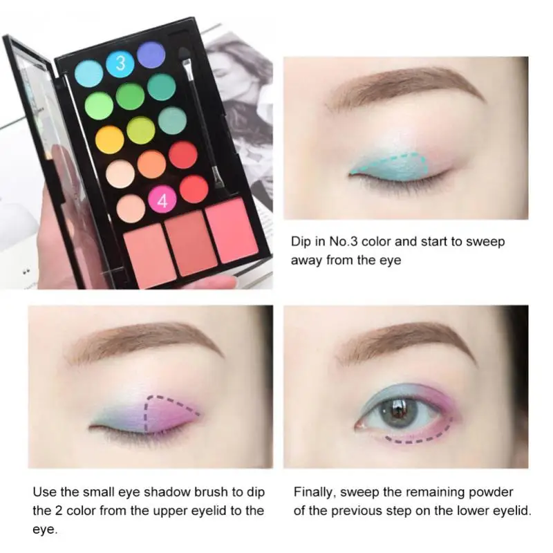USHAS New 18 colors matte glitter eyeshadow pallete Makeup pearl Glitter Pigment Eyeshadow Palette stage makeup cosmetics TSLM1