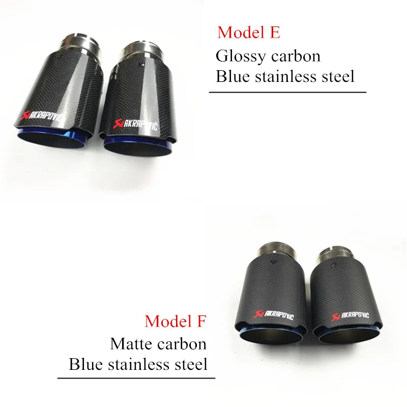 2 шт. Akrapovic выхлопные наконечники из углеродного волокна для автомобиля, карбоновый глушитель, выхлопная труба для универсальной выхлопной системы, автомобильные аксессуары