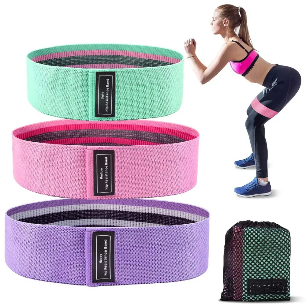 Sport2People BOTTY HIP BANDS SET OF 3 PINK FOR GLUTE ACTIVATION STRENGTH TRAIN 