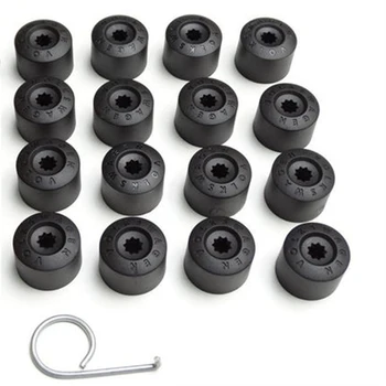 

20 Pcs Tire Screw Cap Protection Cover ABS Six Sides Black -Opp Accessory For VW Volkswagen Polo Cap Car