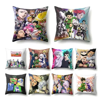 

Anime HUNTER x HUNTER Printed Pillowcase Clear Manga Figures Pattern Sofa Cushion Cover Polyester Single Side Pillow Case 45x45