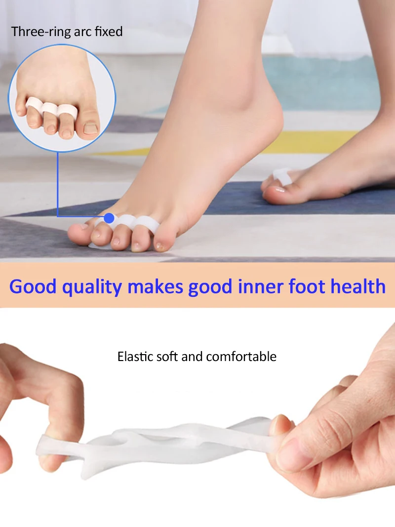 2Pcs Silicone Gel Hammer Toe Straightener Corrector Curled Toes Protector Bunions Relief Hammer Foot Care Tool bunion corrector