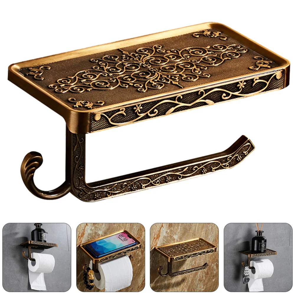 

Durable Rustproof Convenient Exquisite Storage Rack Cellphone Organizer Roll Paper Holder