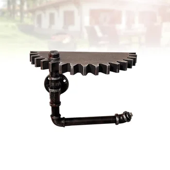 

Furniture Bookcase Decoration Iron Gear Wall Decoration Bar Wall Hanging Shelf American Industrial Style Home (Left)